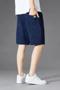 StyleCast x Revolte Men Navy Self Design Regular Shorts