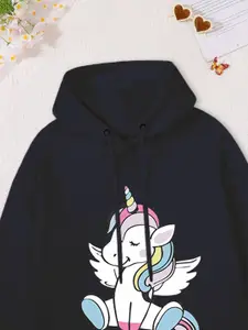 FOREVER FRIDAY Girls Printed Hooded Pullover Cotton Sweatshirt