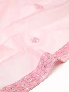 Soch Floral Embellished Mirror Work Unstitched Lehenga & Blouse With Dupatta