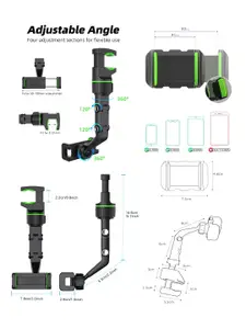 Flenzy Solid 360 Degree Rotating Retractable And Foldable Car Phone Holder Holster Cover