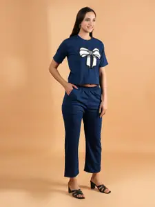 BAESD Abstract Printed Round Neck T-Shirt And Trousers