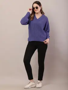 NoBarr Women V-Neck Ribbed Pullover
