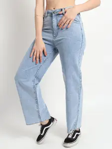 TYFFYN Women Jean Slim Fit High-Rise Highly Distressed Heavy Fade Stretchable Jeans