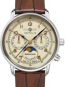 ZEPPELIN Men Dial & Leather Textured Straps Analogue Multi Function Watch 96375