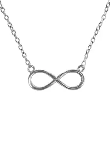 Anouk Silver-Plated Contemporary Infinity Love Heart Pendant with Chain