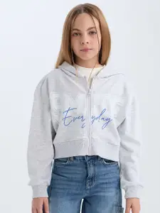 DeFacto Girls Typography Printed Pure Cotton Sweaters