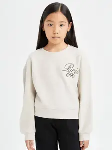 DeFacto Girls Typography Printed Pullover