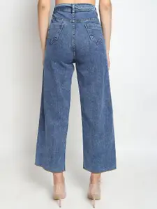 TYFFYN Women Jean Slim Fit High-Rise Highly Distressed Heavy Fade Stretchable Jeans