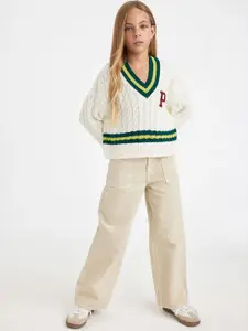 DeFacto Girls Typography Printed Pullover Sweater