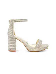 London Rag Embellished Block Heel Sandals