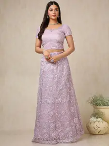 Soch Embellished Mirror Work Unstitched Lehenga & Blouse With Dupatta