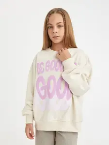 DeFacto Girls Typography Printed Pullover