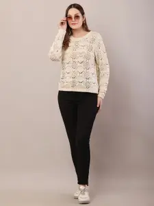 NoBarr Women Open Knit Cotton Pullover