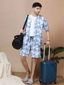 HOUSE OF MAHNOTS Men Floral Printed Shirt Collar Shirt With Shorts