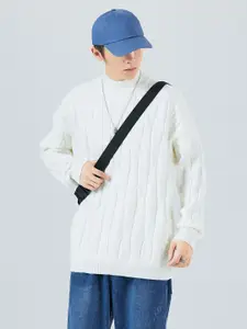 StyleCast x Revolte Men Cable Knit Longline Pullover