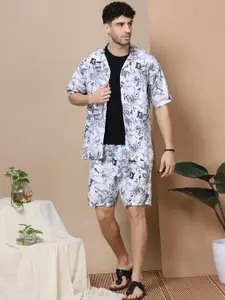 HOUSE OF MAHNOTS Men Floral Printed Shirt Collar Shirt With Shorts