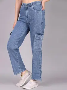 TYFFYN Women Jean Slim Fit High-Rise Highly Distressed Heavy Fade Stretchable Jeans