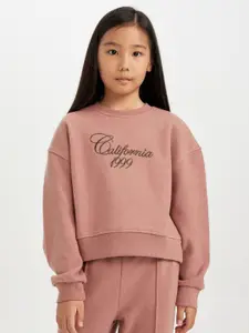 DeFacto Girls Typography Printed Pullover Sweater