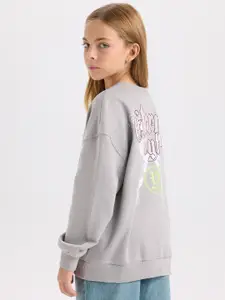 DeFacto Girls Typography Printed Cotton Pullover