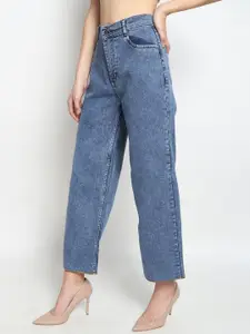 TYFFYN Women Jean Slim Fit High-Rise Highly Distressed Heavy Fade Stretchable Jeans