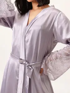 Clovia Women V-Neck Nightdress with Robe