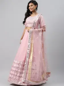 Fusionic Embellished Sequinned Semi-Stitched Lehenga & Blouse with Dupatta