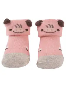 Yellow Bee Infant Boys Patterned Non-Slip Ankle Length Socks