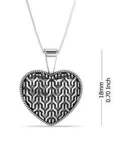 LeCalla 925 Sterling Silver Rhodium-Plated Heart Shaped Pendants With Chains