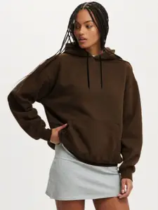 CLAFOUTIS Women Solid Hooded Oversized Sweatshirt