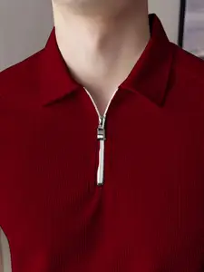 madfrog Men Solid Polo Collar Slim Fit T-shirt