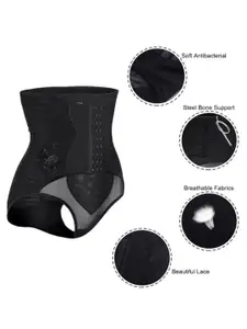 CareDone Women High Waist Tummy Control Shapewear Panty with Hook Belt