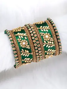 Peora Set Of 3 Gold Plated Silk Thread Bangle