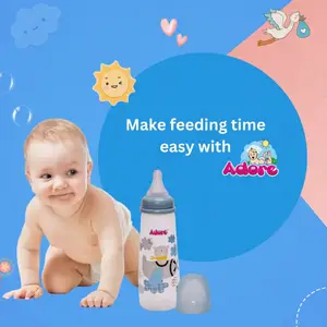 Adore Kids Pack of 2 Printed Feeding Bottles 250ml