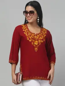 Trend Level Floral Embroidered Kurti