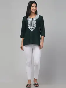 Trend Level Women Floral Embroidered Kurti