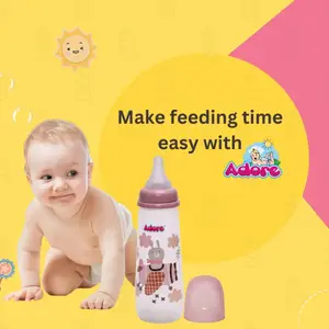 Adore Kids 2-Pcs Green & Red Printed Feeding Bottle