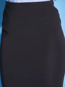 Purple Feather Women Pencil Midi Skirt