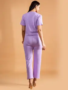 BAESD Printed Round Neck T-shirt With Trousers