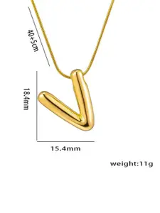 DressBerry Gold-Plated Contemporary Shaped Pendants With Chains