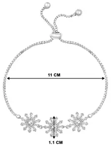 Peora Women 2 Cubic Zirconia Rose Gold-Plated Charm Bracelet