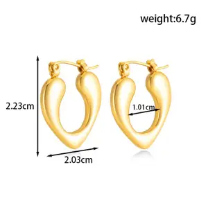 DIVASTRI Stainless Steel Gold-Plated Geometric Hoop Earrings