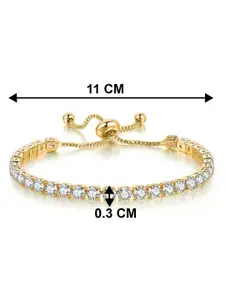 Peora Women 2 Cubic Zirconia Gold-Plated Wraparound Bracelet