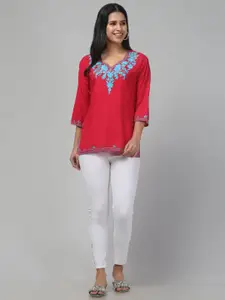 Trend Level Women Floral Embroidered Kurti