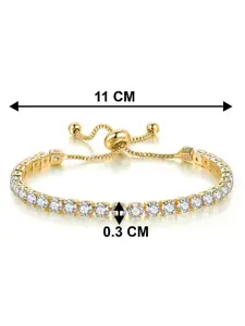 Peora Women 2 Cubic Zirconia Gold-Plated Wraparound Bracelet