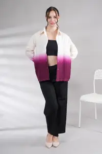 BAESD Women Spread Collar Dyed Casual Shirt