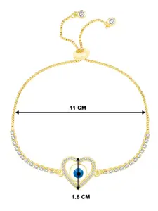 Peora Women 2 Cubic Zirconia Gold-Plated Wraparound Bracelet