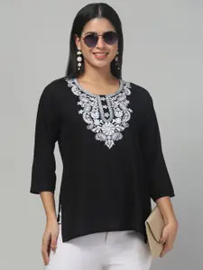 Trend Level Women Floral Embroidered Kurti