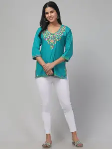 Trend Level Women Floral Embroidered Kurti