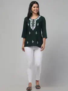 Trend Level Women Floral Embroidered Kurti