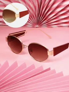 HAUTE SAUCE by  Campus Sutra Women's The Cityblock Oval Sunglass AW25_HSSG2756